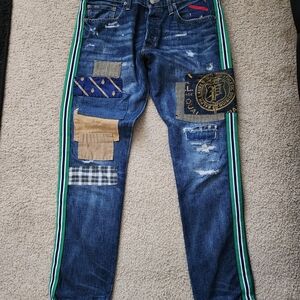 Men's polo, Ralph Lauren patchwork, jeans size.33x32